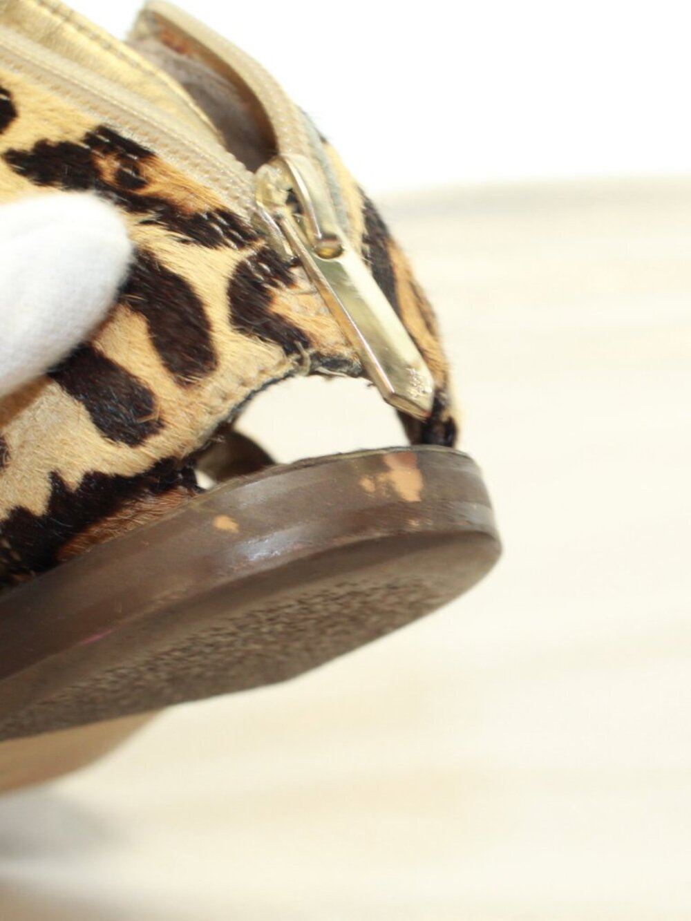 Sam Edelman Size 8.5M Leopard Print Galina Back Zip Gladiator Leather Sandals - Picture 9 of 14